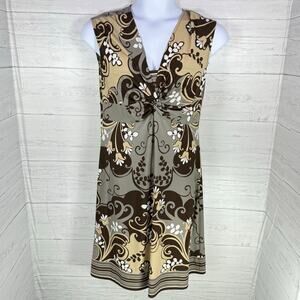 VTG Dress Barn‎ Y2K size 16 brown tan floral babydoll fairy dress sleeveless